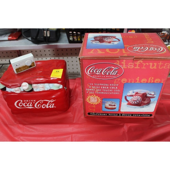 Coca Cola telephone and cookie jar