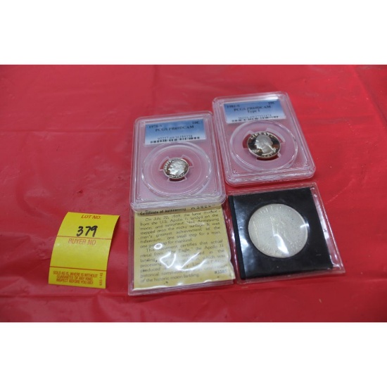 1981-S quarter; 1978-S dime; 30th anniversary Apollo 11