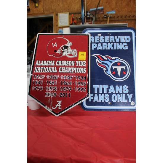 Titans and Alabama signs