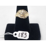 5.3g 14k Yellow Gold/Diamond Size 7