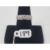 6.5g 14k White Gold/Diamond Size 7