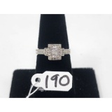 3.6g 10k White Gold/Diamond Size 6 1/2