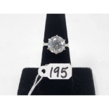 2.9g .995 Silver/Lab Created Diamond Size 5 3/4