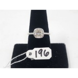 4.0g .925 Silver/Lab Created Diamond Size 7 1/2