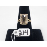 4.8g 14k Yellow Gold/Smokey Topaz Size 7 1/2