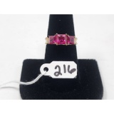 3.0g .925 Silver w/ Gold Overlay/Unknown Stone Size 6 3/4
