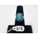 5.8g .925 Silver/Turquoise Size 5 1/2