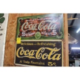 Two Metal Coca Cola Signs