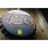 Embossed Pepsi Cola Bottle Cap Sign