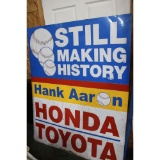 Hank Aaron Honda Toyota Metal Sign
