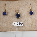 6.5g 14k Yellow Gold/Sapphire Earrings and Pendant