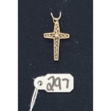 1.7g 14k Yellow Gold/Diamond Cross Pendant