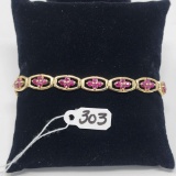 10.2g 14k Yellow Gold/Ruby Tennis Bracelet