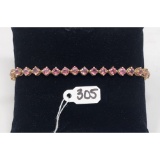 12.7g 14k Yellow Gold/Pink Ice Tennis Bracelet