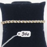 8.1g 14k Yellow Gold/Diamond Tennis Bracelet