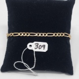 3.8g 10k Yellow Gold/Figaro Bracelet