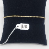 1.6g 10k Yellow Gold/Rope Chain Bracelet