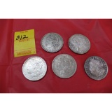 5 - 1921 Morgan silver dollars