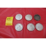 6 - 1921 Morgan silver dollars