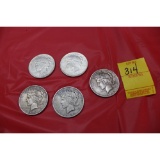 5 - 1922 Peace silver dollars