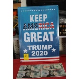 Trump sign - Keep America Great; and other commerative items