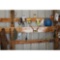 Contents on the wall and work benches on the right side