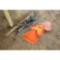 Draw bars, drive shaft, and 3 slow moving equipment signs