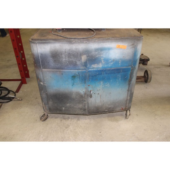 Shop cabinet with contents