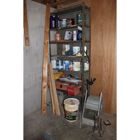 Shelf with tool boxes and miscellaneous