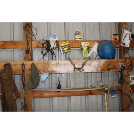 Contents on the wall and work benches on the right side