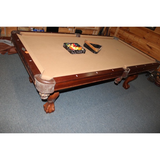 Brunswick Contender pool table with appropriate supplies, overhead light included