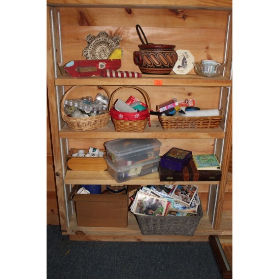 Contents of four shelves