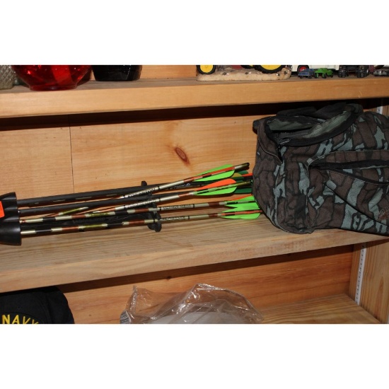 Arrows and hunting bag