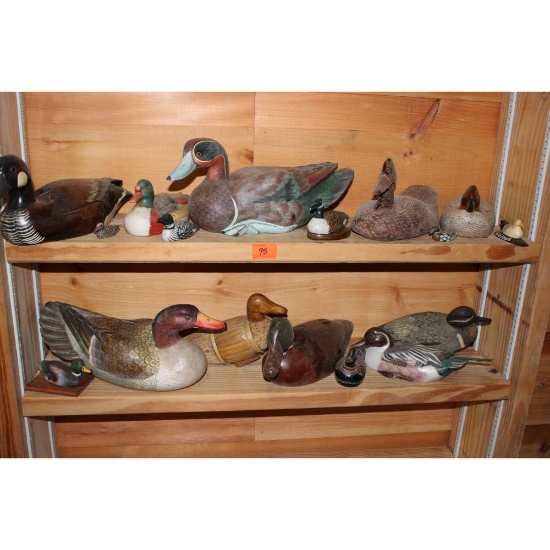 Sixteen duck decoys