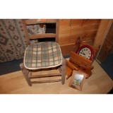 Ladderback chair and miscellaneous wood items