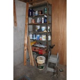 Shelf with tool boxes and miscellaneous