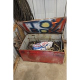 Metal box with miscellaneous hardware