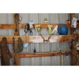 Contents on the wall and work benches on the right side