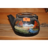 Painted cast iron kettle