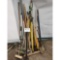 Large Stack of Hand Tools and Broom Handles