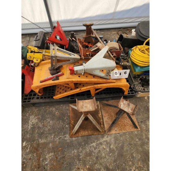 Pallet of Jacks and Jack Stands