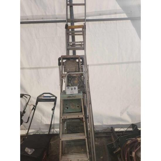 Six Step Ladders and Two Extension Ladder Sections