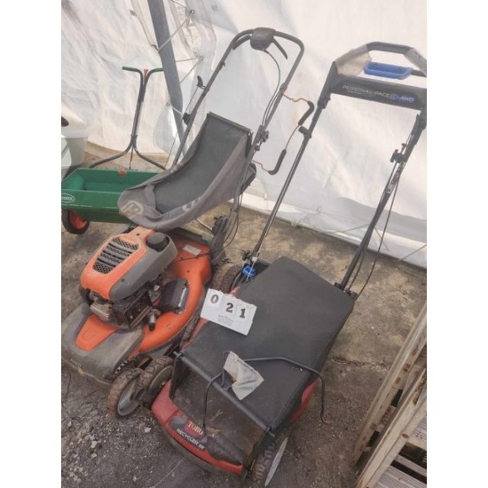 Toro and Husqvarna Push Mowers and Seeder