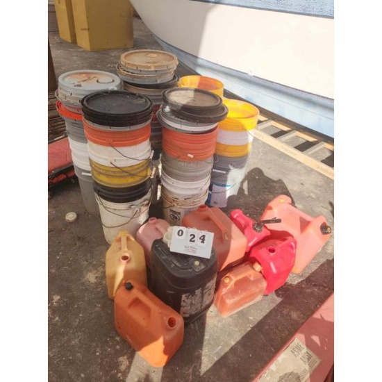 Gas Cans and Five Gallon Buckets