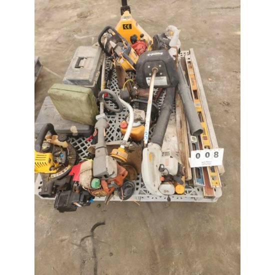 Pallet of Yard Tools and Levels