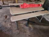 Two Patio Tables and Patio Umbrella