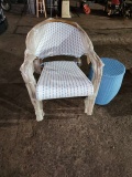 Two New PVC Wicker Chairs and Side Table
