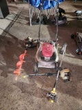 One Man Auger, Push Mower, and Weedeaters
