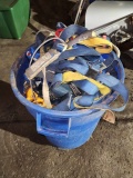 Rolling Trash Can with Straps, Rope, and Climbing Harness