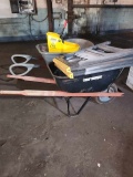Two Wheel Barrels, Saw Horses, and Commercial Mop Bucket
